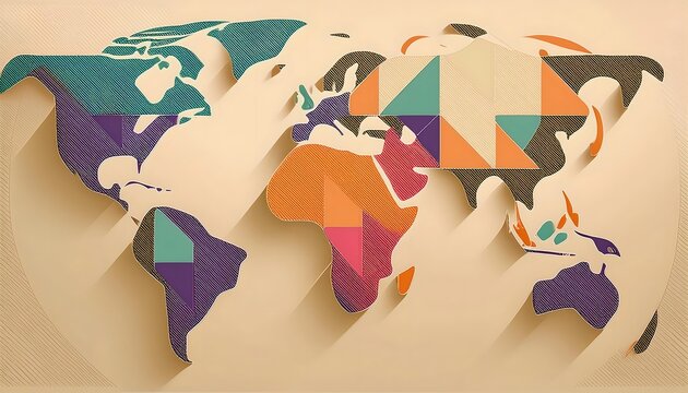 Environmental Impact Concept - Digital map of the world with tropical zones showing weather conditions.