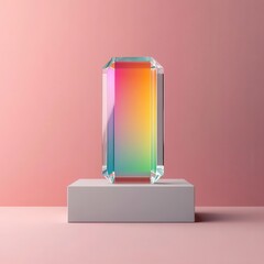 Colorful crystal display on a neutral background.