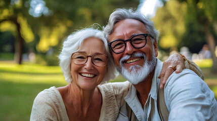 Fototapeta premium Happy older couple in the park