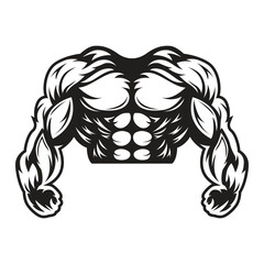 Illustration of muscular body silhouette
