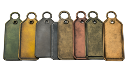 set of tags isolated on white background