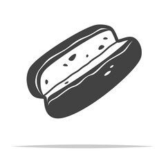 Empty hot dog bun icon transparent vector isolated