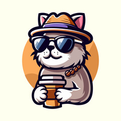 Charming cat illustration, perfect for creating playful, whimsical, and fun animal art