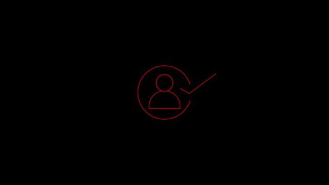 abstract verified user profile with a check mark icon animation.