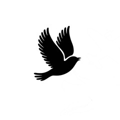 Obraz premium Bird Flying Silhouette of Vector Art Illustration