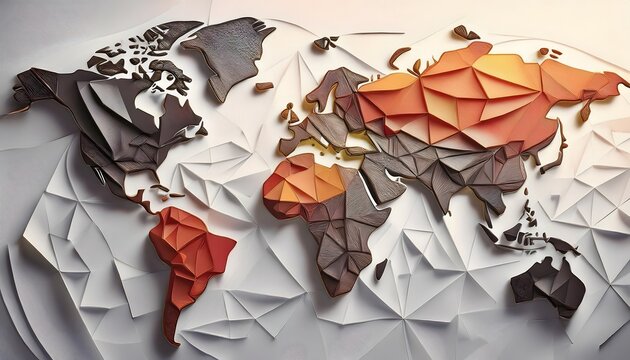Environmental Impact Concept - Digital map of the world with tropical zones showing weather conditions.