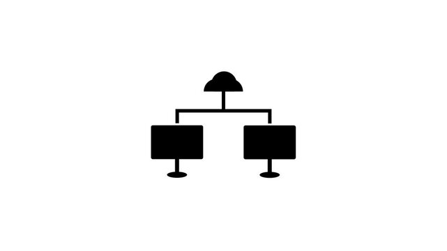 Animated of Computer monitor displaying cloud icon. Suitable for technology, internet, connectivity, and cloud storage concepts in design