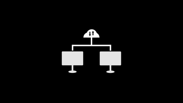 Animated of Computer monitor displaying cloud icon. Suitable for technology, internet, connectivity, and cloud storage concepts in design