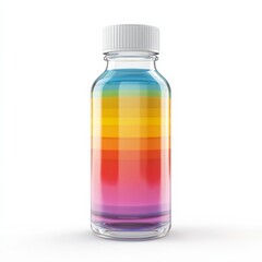 Naklejka premium A 3D render of a pharmacy bottle, highlighting clear labelling and vibrant colors, isolated on a white background