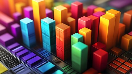 Obraz premium Colorful Business Concept with Creative Blocks