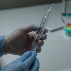 someone is holding a syet in their hand and a glove on