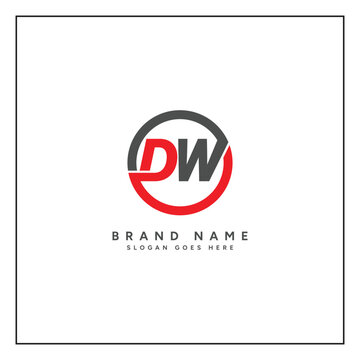 Creative Monogram for Initial Letter DW Logo - Minimal Vector Logo Template for alphabet D & W
