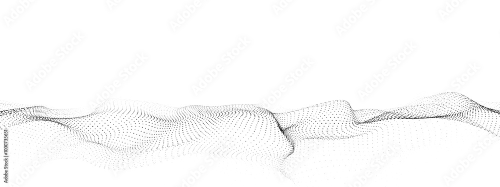 Poster wave of particles. digital wave background concept. abstract technology background. big data visuali