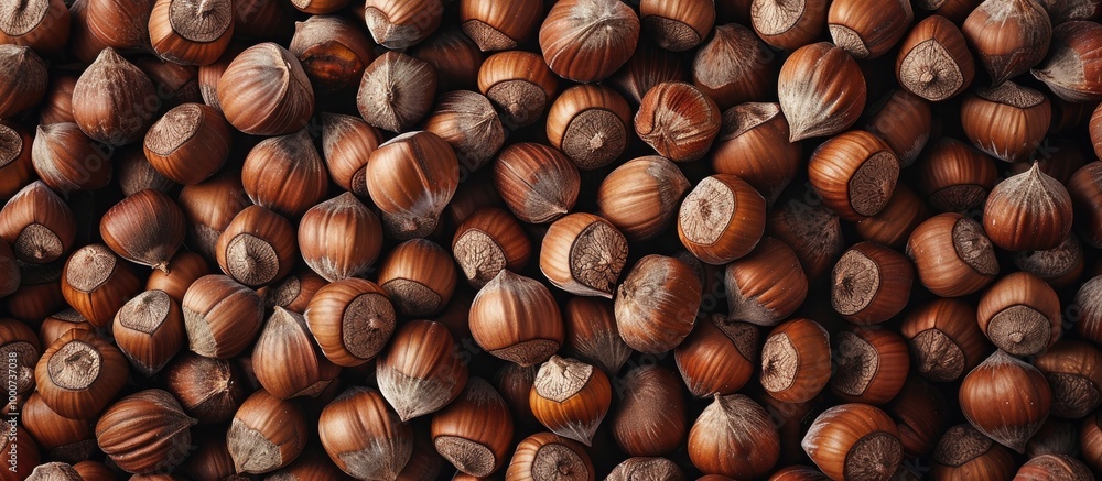 Canvas Prints Heap Of Many Whole Ripe Brown Hazel Nuts