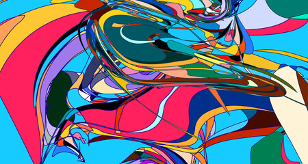 Abstract colorful background  pop art fluid psychedelic for summer music 2025