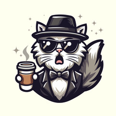 Adorable cartoon cat illustration, perfect for kids’ print designs and playful animal art projects