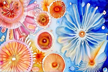 s photomicrography s watercolor su diatoms