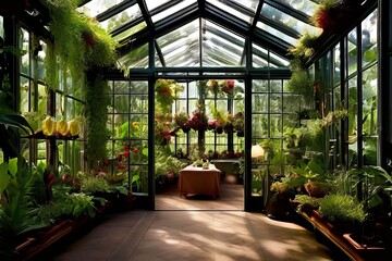 glass garden room a room filled with plants and glass walls crea