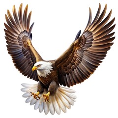 Obraz premium White Background Eagle Photo. Majestic Bird in Flight Picture.