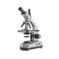 Detailed Scientific Microscope for Laboratory Use Isolate on a White Background Transparent Background