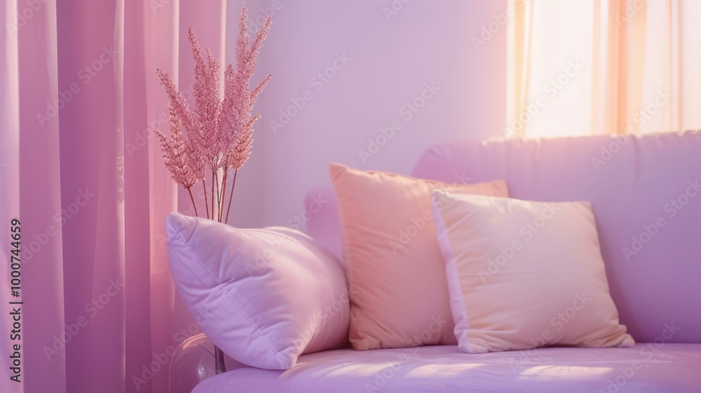 Poster smooth pastel gradient transitioning from lavender to pale peach, creating a dreamy and airy atmosph