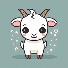 Funny Cute Goat Vector
