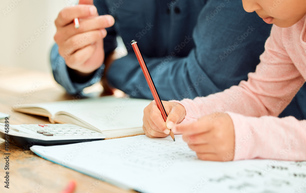 Sticker Teaching, help and homework with father and daughter for education, support and school project. Learning, knowledge and lesson development with man and girl in family home with handbook for studying