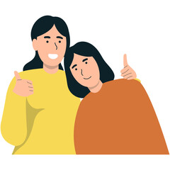 Fototapeta premium Happy Friendship Day Character with Simple Cartoon Shape. Vector Illustration in Flat Style