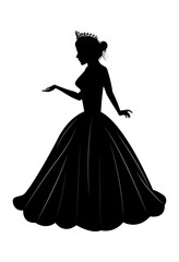 Fototapeta premium Cute Princess Silhouette
