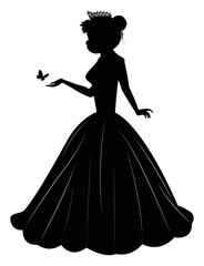 Fototapeta premium Cute Princess Silhouette