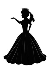 Fototapeta premium Cute Princess Silhouette