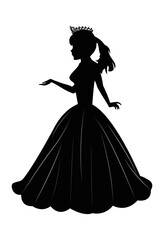 Fototapeta premium Cute Princess Silhouette