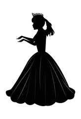 Fototapeta premium Cute Princess Silhouette