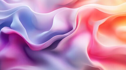 Fototapeta premium Vibrant Abstract Fabric Waves in Soft Focus with Gradient Colors