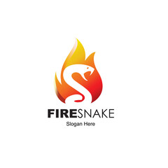 fire snake logo design concept vector illustration