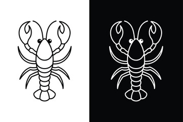 Isolated Lobster Icon Symbol. A Minimalist Template for Logos and Graphics
