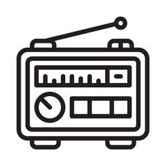 Radio Line Icon. Editable Stroke. Pixel Perfect. For Mobile and Web.