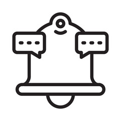 Notifications Line Icon. Editable Stroke. Pixel Perfect. For Mobile and Web.