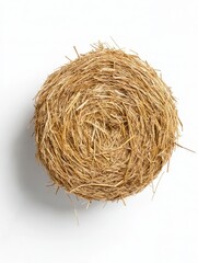 Obraz premium A small pile of straw is shown in a white background