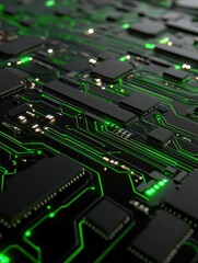 Fototapeta premium A close up of a green electronic circuit board