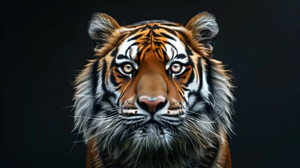 Fototapeta premium Close-up Portrait of a Tiger's Face with Striking Eyes