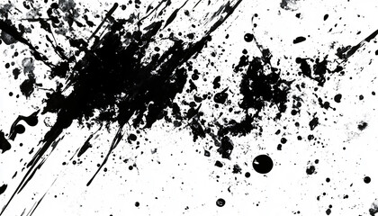 Obraz premium Random bursts and splatters of ink in black and white or vibrant colors, evoking a raw, artistic energy