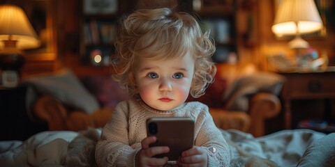 Little Girl Using a Smartphone