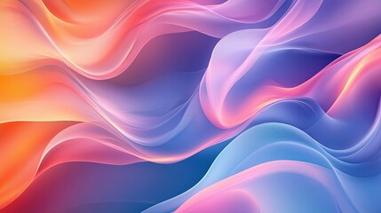 Obraz premium Abstract Swirling Waves of Pink, Orange, and Blue