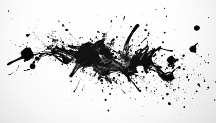 Obraz premium Random bursts and splatters of ink in black and white or vibrant colors, evoking a raw, artistic energy