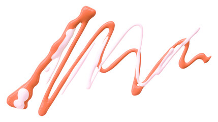 orange watercolor drop zigzag isolated on transparent background