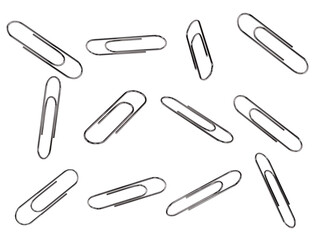 paper clip isolated png 3d high-resolution illustration various angles perspective Realistic