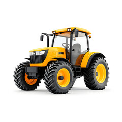 Macro Shot of High Performance Agricultural Tractor for Farming