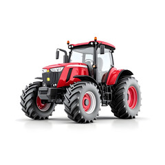 Obraz premium Agricultural Towing Tractor for Farming Isolated on White