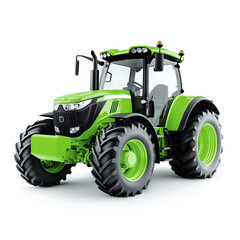 Obraz premium Macro Shot of a Perfect Agricultural Towing Tractor for Farming Isolated on White Background